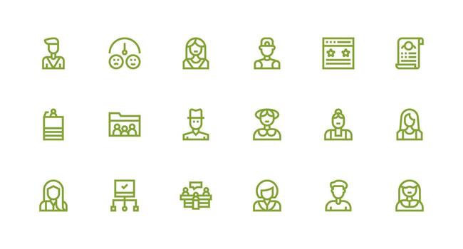 Client Icon Set with 18 Strong Stroke Line Graphics Scalable Icons for All Themes vector