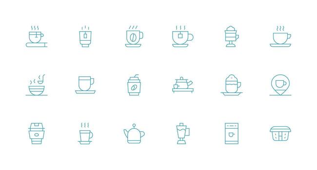 Minimal Line Icons from Hot Beverage Set with 18 Vectors Fully Editable Icon Set for Web