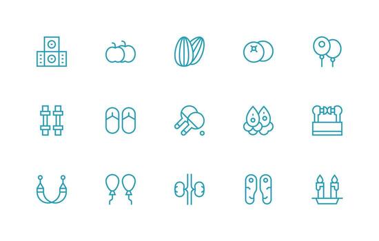 par presentando 15 íconos en regular línea diseño ui y ux enfocado icono colección vector