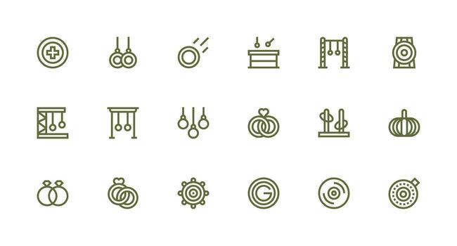 fuerte carrera línea íconos desde anillos conjunto con 18 vectores de confianza íconos para todas interfaces