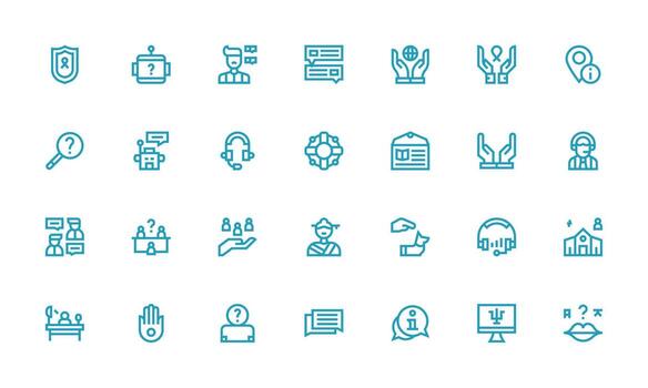 Help Set with 28 Bold Line Icons Interface Icon Collection vector
