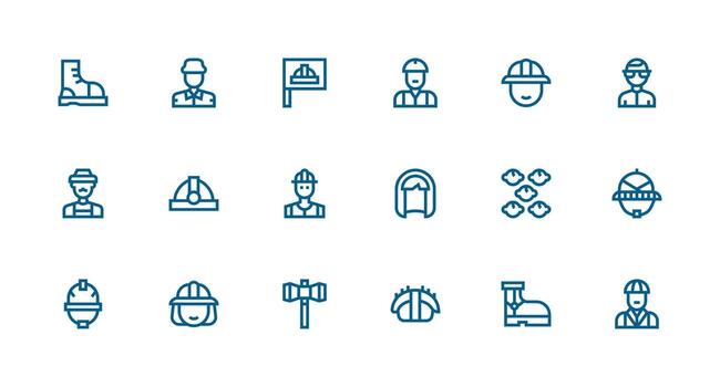 ingeniero visual paquete conteniendo 18 fuerte carrera línea íconos rápido acceso íconos para ui desarrollo vector