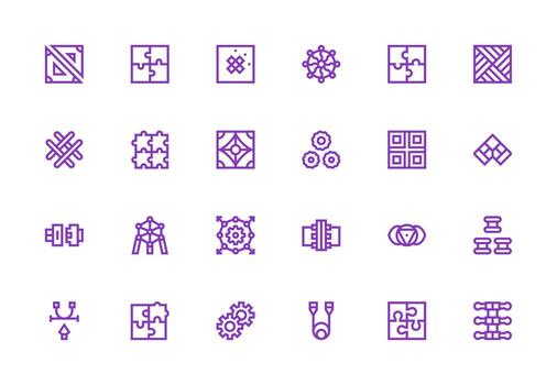 grueso línea línea íconos desde enclavamiento conjunto con 24 vectores completamente editable icono conjunto para web