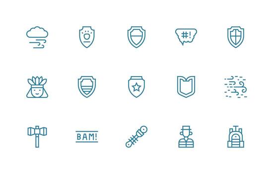 15 Regular Line Icons for Strong Graphics Simple Icons for Interface and Wireframes vector