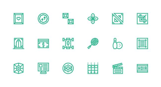 18 Strong Stroke Line Vectors for Frame Theme Interface Icon Collection for Daily Projects
