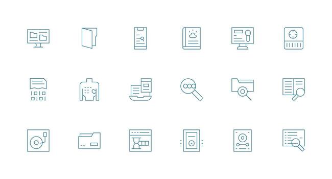 Minimal Line Style Retrieve Icons with 18 Vectors Reusable Icon Set