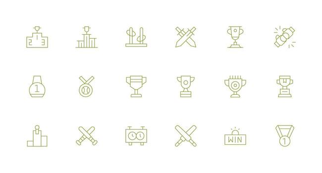 18 concurso íconos en mínimo línea estético rápido acceso íconos para ui desarrollo vector