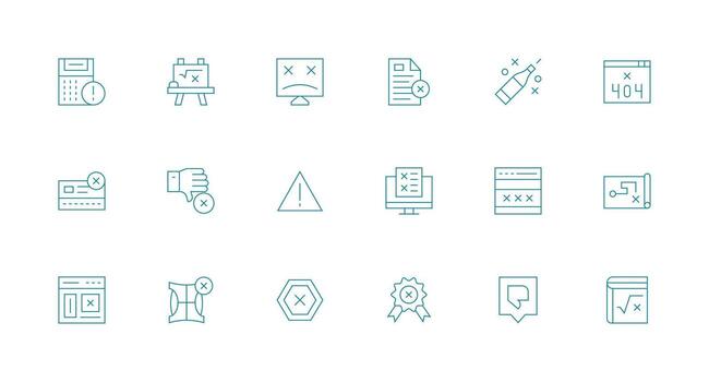 18 Icons for Incorrect in Minimal Line Format Modern Icon Set vector