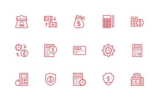 Regular Line Icons from Budgeting Set with 15 Vectors Simple Icon Pack