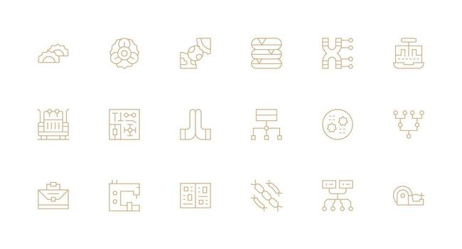 componentes conjunto con 18 mínimo línea íconos icono conjunto para proyectos vector