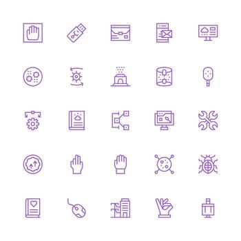 25 Icons for Software in Medium Stroke Outline Format Reliable Icons for All Interfaces vector