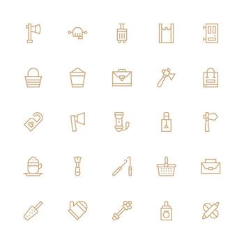 encargarse de conjunto con 25 medio carrera contorno íconos escalable íconos para todas temas vector