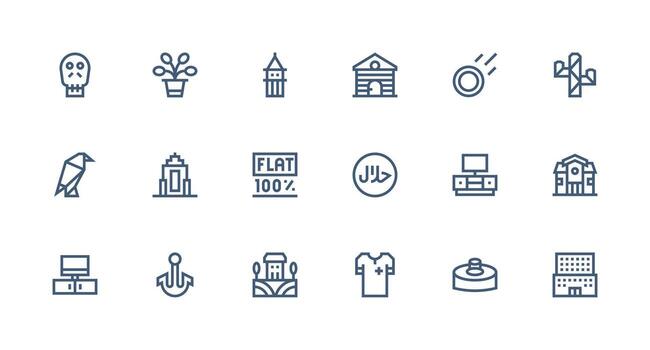 18 Strong Stroke Line Style Icons from Flat Collection Web and App Icon Pack Collection vector