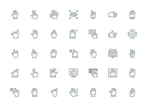 35 Regular Clean Line Icons for Cursor Graphics Icon Pack for Various Themes vector