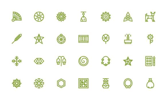 Bold Line Icons from Decorative Set with 28 Vectors Web and App Icon Pack Collection