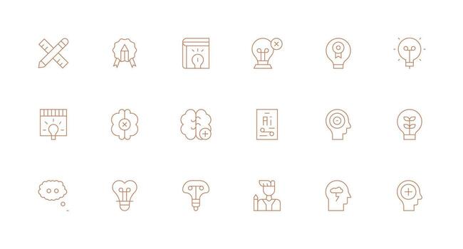 Concept Set with 18 Minimal Line Icons All-Purpose Icon Design Pack vector