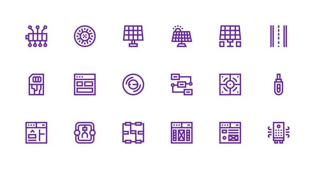 Module featuring 18 Icons in Strong Stroke Line Design Scalable Icon Pack vector