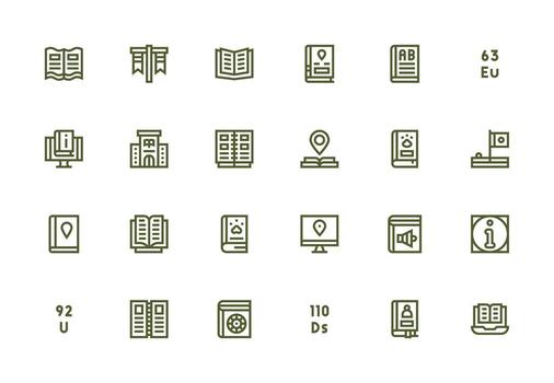 24 Thick Line Line Style Icons from Reference Collection Dashboard Icon Series vector
