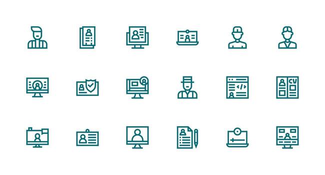 Strong Stroke Line Icons from Personal Information Set with 18 Vectors Scalable Icons for All Themes