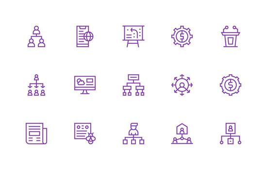 informes visual paquete conteniendo 15 regular línea íconos bien estructurado íconos para creativo utilizar vector