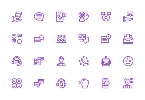 Response Set with 24 Thick Line Line Icons Responsive Icon Set for Flexible Layouts vector