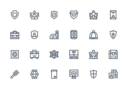24 Thick Line Line Style Icons from Safe Collection Lightweight Icon Series for Fast Prototypes vector