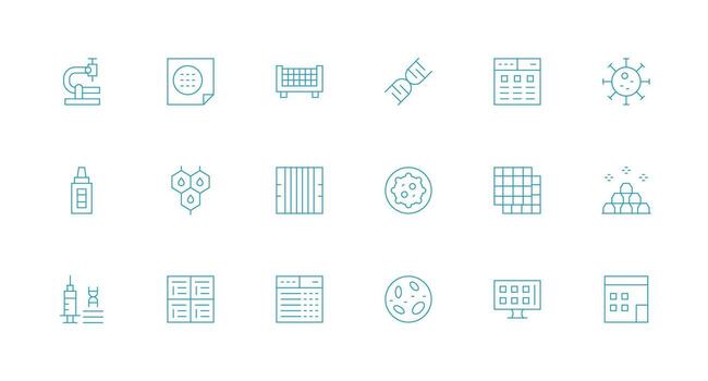 Minimal Line Icons from Cells Set with 18 Vectors Display Icon Pack
