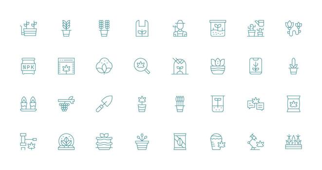 32 Thin Line Designs for Grow Icons Quick Access Icons for UI Development vector