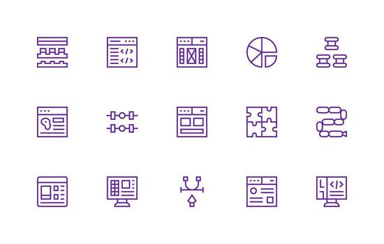 15 Elements Icons in Regular Line Aesthetic High-Resolution Icons for Any Platform vector