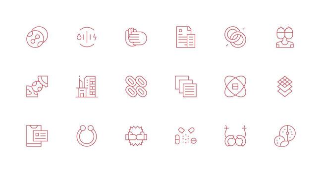 Combined featuring 18 Icons in Minimal Line Design Icon Pack for Various Themes vector