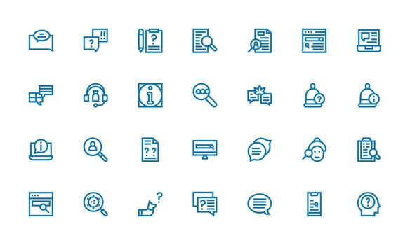 28 Bold Line Icons for Query Graphics Functional Icon Series vector