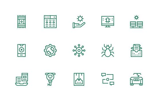 15 Regular Line Style Icons from System Collection Core Icon Collection for Daily Tasks vector