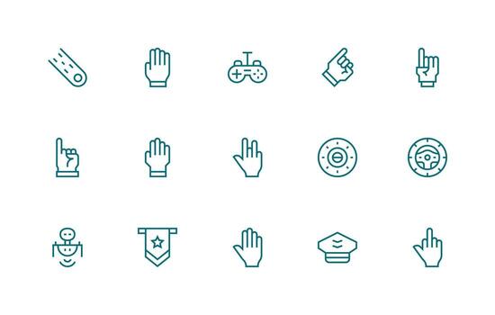 15 mando íconos en regular línea estético general utilizar icono paquete vector