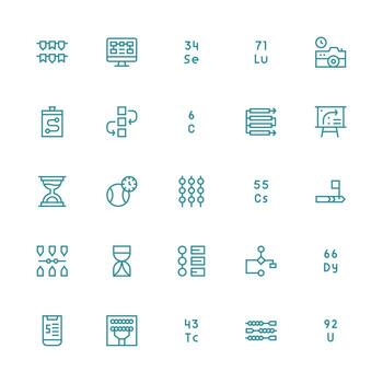 secuencia conjunto con 25 medio carrera contorno íconos icono colección conjunto vector