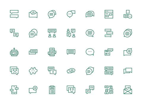 Regular Clean Line Style Reply Icons with 35 Vectors Essential Icons for Rapid UI Building
