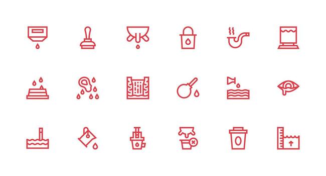 18 Strong Stroke Line Icons for Overflow Graphics Essential Icon Set for Teams vector