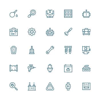 medio carrera contorno estilo mantenimiento íconos con 25 vectores completamente editable icono conjunto para web