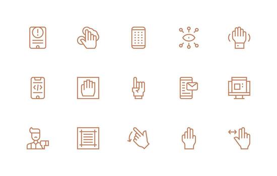 Regular Line Style Ux Icons with 15 Vectors Icon Set for Web