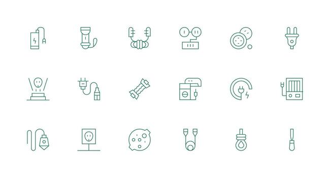 18 Minimal Line Icons for Cord Graphics Glyph Icon Series vector