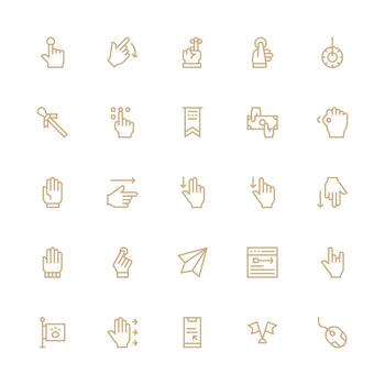 25 medio carrera contorno diseños para puntero íconos personalizable icono serie para móvil pantallas vector