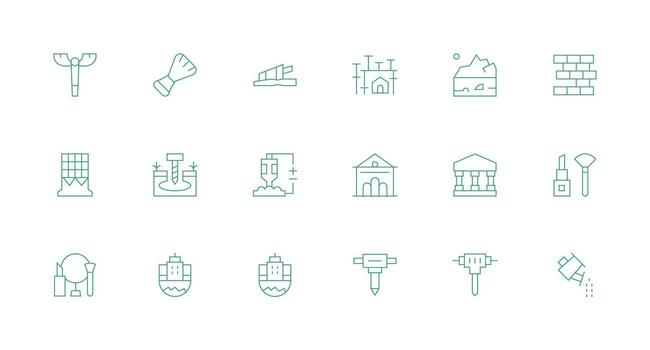 18 Minimal Line Style Icons from Foundation Collection Icon Set for Projects vector