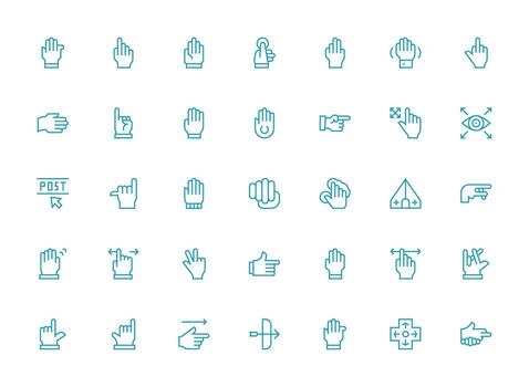 35 Icons for Cursor in Regular Clean Line Format Compact Icon Pack vector