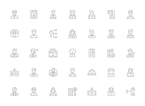35 Light Line Icons for Employee Graphics Core Icon Collection for Daily Tasks vector