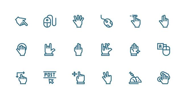 ratón icono conjunto con 18 fuerte carrera línea gráficos optimizado icono paquete para digital productos vector