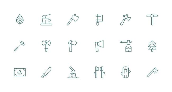 Minimal Line Icons from Forestry Set with 18 Vectors Detailed Icon Collection for Design Systems