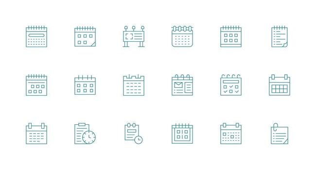 recordatorios visual paquete conteniendo 18 mínimo línea íconos esencial íconos para rápido ui edificio vector