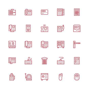 25 medio carrera contorno íconos para teclado gráficos interfaz icono colección para diario proyectos vector