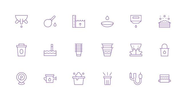 18 Overflow Icons in Minimal Line Aesthetic Essential Icon Set for Teams vector