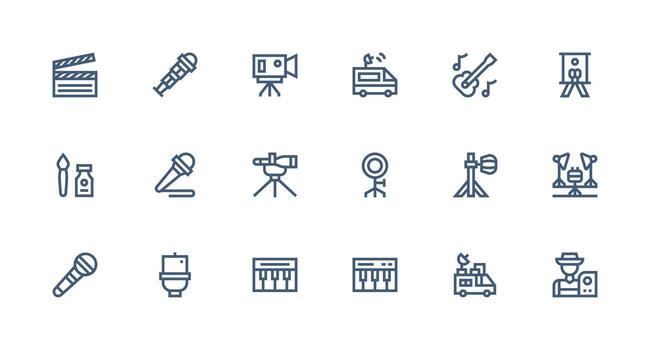 18 Icons for Studio in Strong Stroke Line Format Well-Structured Icons for Creative Use vector
