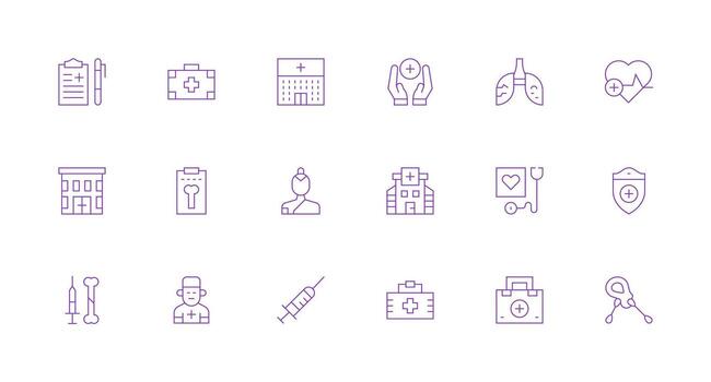 Minimal Line Icons from Doctor Set with 18 Vectors UI and UX Focused Icon Collection